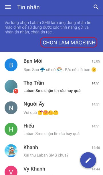 Cách thiết lập mặc định