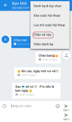 Chặn số điện thoại